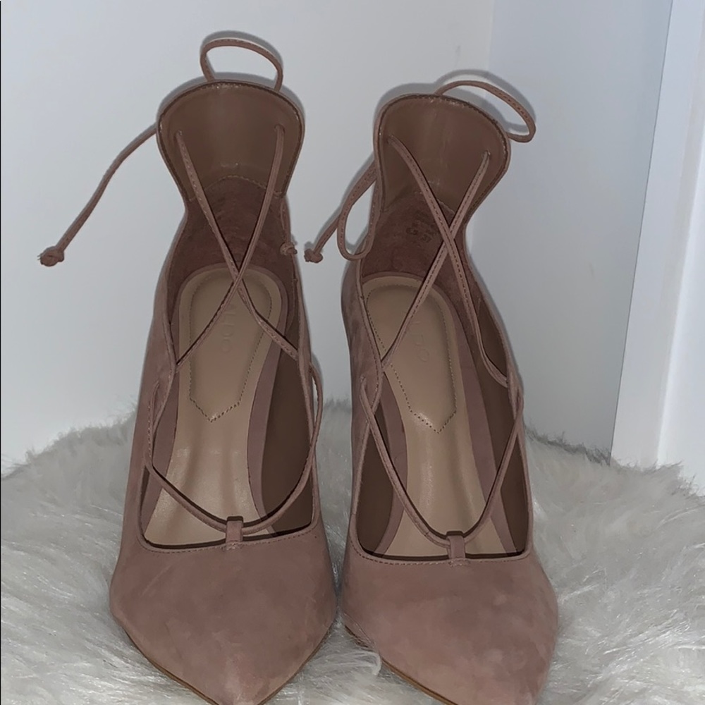 ALDO Thylia Lace-Up Heels in Bone (4 1/8 inches)